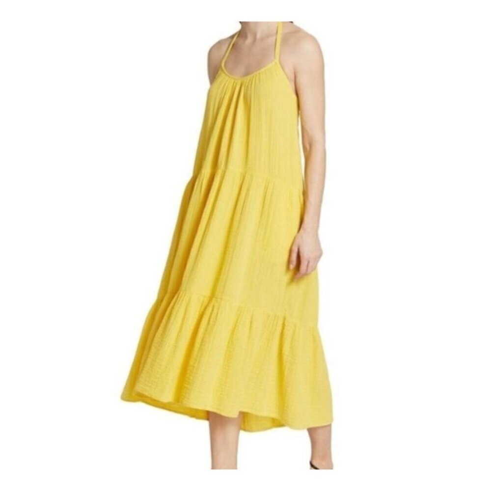 Xirena yellow Reagen Cotton Gauze Long Midi Dress Size medium